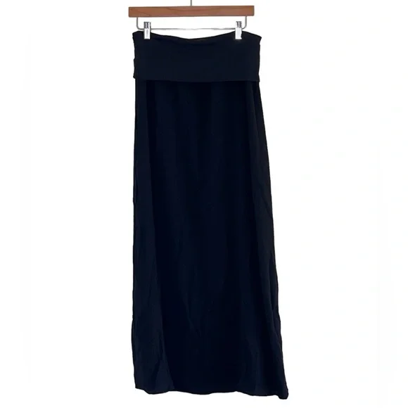 Splendid | Rayon fold over black maxi skirt size medium - Picture 6 of 12